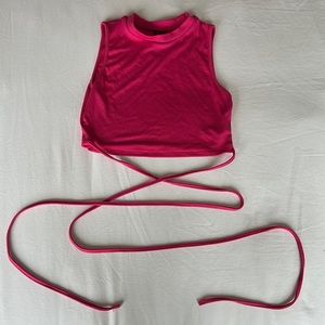 pink tank top with wrap around